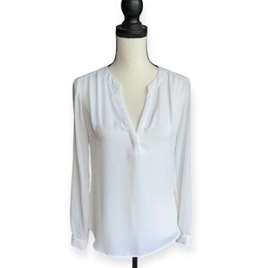 Long Sleeve White Sheer Blouse